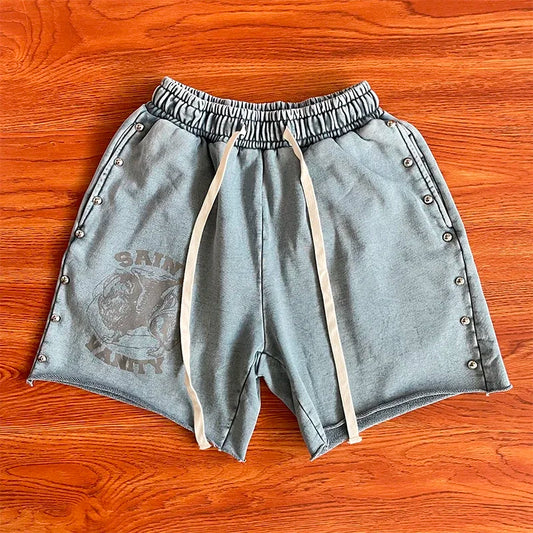 Same Ins Wash and Do Old Rivets Casual Sports Shorts